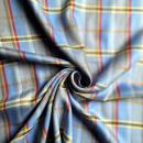 Viskose Twill Stoff Karo Blau | Meterware